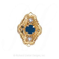 GS511 S/PL - 14 Karat Gold Slide with Sapphire center and Pearl accents 
